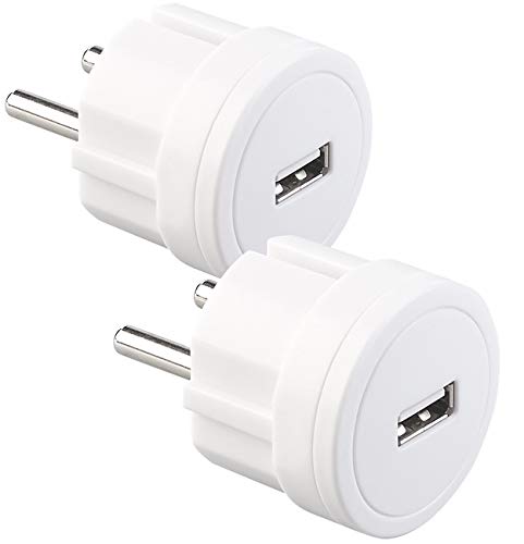 revolt USB-Netzteil-Ladegeräte: 2er-Set ultrakompakte Steckdosen-USB-Netzteile, 2,1 A, 10,5 W, Ø 39 mm (Netzteil für USB-Kabel, Ladegerät für USB-Geräte, iPhone Ladestation) von revolt