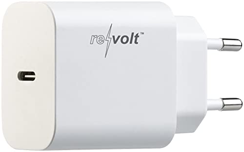 revolt USB C Schnellladegerät: Kompaktes USB-C-Netzteil mit Power Delivery (PD) bis 20 Watt, 3 A (Netzstecker USB C, Netzteil Typ C, Apple iPhone Ladekabel) von revolt