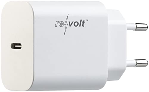 revolt USB Schnellladegerät: Kompaktes USB-C-Netzteil mit Power Delivery (PD) bis 20 Watt, 3 A (USB C Ladestecker, USB Netzteil 3A, Schnellladekabel iPhone) von revolt
