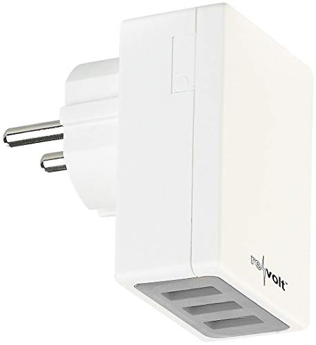 revolt USB Netzteil: Kompaktes 3-Port-USB-Wandnetzteil mit Smart-Power-Technologie, 17 Watt (USB Ladeports, USB Netzteil Mehrfach, Handy Ladestation) von revolt