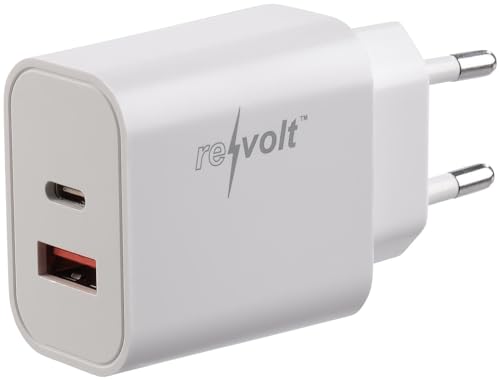 revolt USB Schnellladegerät: USB-Netzteil für Typ A & C, PD bis 20 Watt, Quick Charge 3.0, 3 A (USB Netzteile für Steckdose, USB Schnelladegerät, Handy Ladestation) von revolt