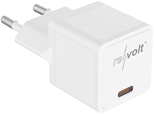 revolt USBC Netzteil: Kompaktes USB-C-Netzteil mit Power Delivery (PD) bis 20 Watt, 3 A (12V USB-C Netzteil, Power-Delivery-USB-C-Ladegerät, Handy Ladestation) von revolt