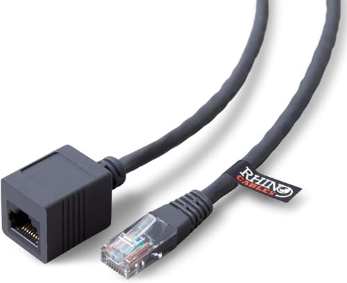 rhinocables Cat5e Verlängerungskabel für Ethernet Kabel, Lan Kabel, Netzwerkkabel und RJ45 Kabel Adapter Kabel für Ethernet, Lan, Netzwerk Verlängerung (0,5m) von rhinocables