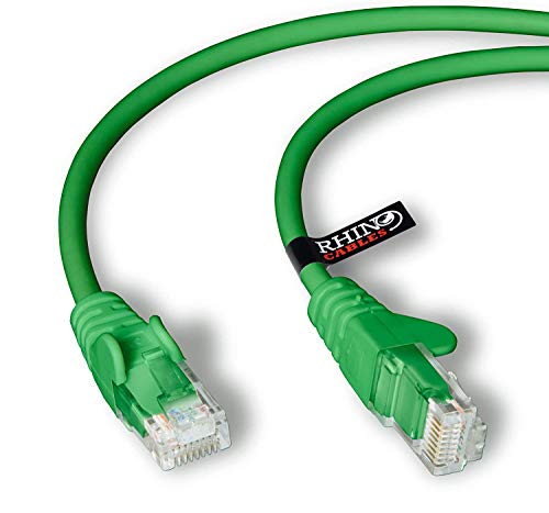 rhinocables Cat6 Netzwerkkabel, Ethernet, Lan & Patch Kabel, RJ45 Molded Verlegekabel Patchkabel für: UTP Switch Router Modem Patchpannel Access Point (0,25m (25cm), Grün) von rhinocables