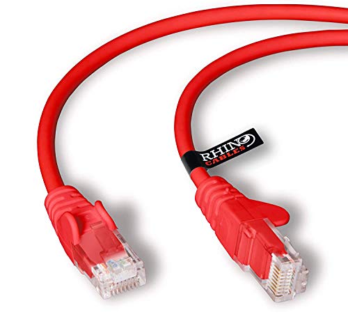 rhinocables Cat6 Netzwerkkabel, Ethernet, Lan & Patch Kabel, RJ45 Molded Verlegekabel Patchkabel für: UTP Switch Router Modem Patchpannel Access Point (0,25m (25cm), Rot) von rhinocables