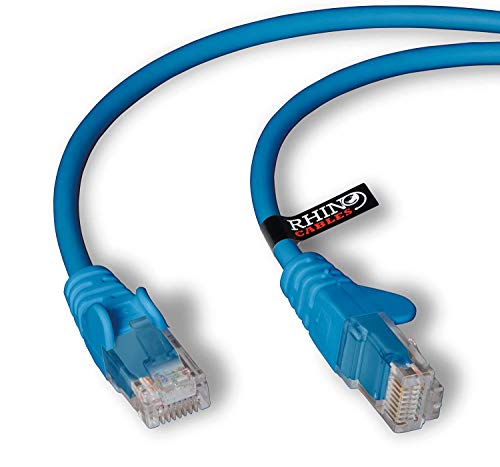 rhinocables Cat6 Netzwerkkabel, Ethernet, Lan & Patch Kabel, RJ45 Molded Verlegekabel Patchkabel für: UTP Switch Router Modem Patchpannel Access Point (0,5m (50cm), Blau) von rhinocables