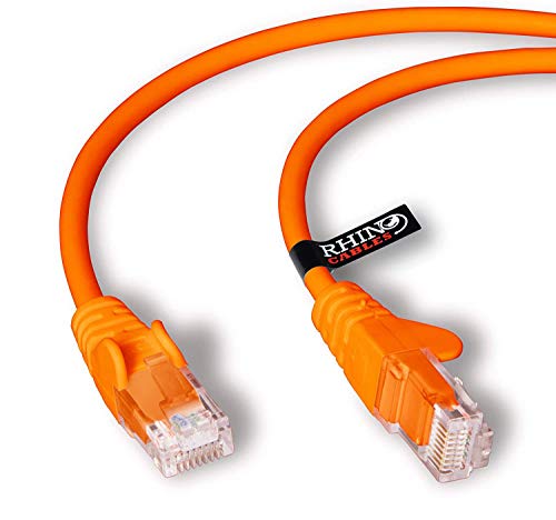 rhinocables Cat6 Netzwerkkabel, Ethernet, Lan & Patch Kabel, RJ45 Molded Verlegekabel Patchkabel für: UTP Switch Router Modem Patchpannel Access Point (0,5m (50cm), Orange) von rhinocables