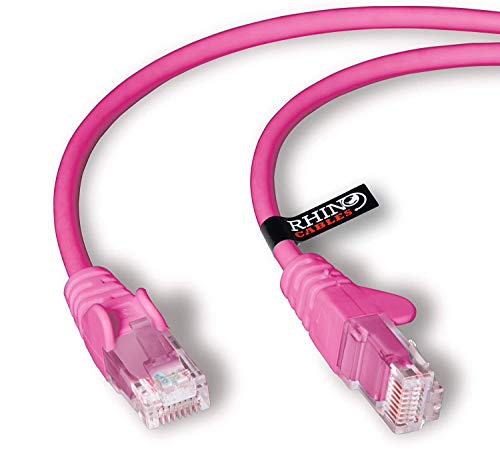 rhinocables Cat6 Netzwerkkabel, Ethernet, Lan & Patch Kabel, RJ45 Molded Verlegekabel Patchkabel für: UTP Switch Router Modem Patchpannel Access Point (10m, Rosa) von rhinocables