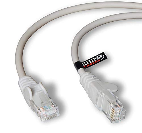 rhinocables Cat6 Netzwerkkabel, Ethernet, Lan & Patch Kabel, RJ45 Molded Verlegekabel Patchkabel für: UTP Switch Router Modem Patchpannel Access Point (30m, Grau) von rhinocables