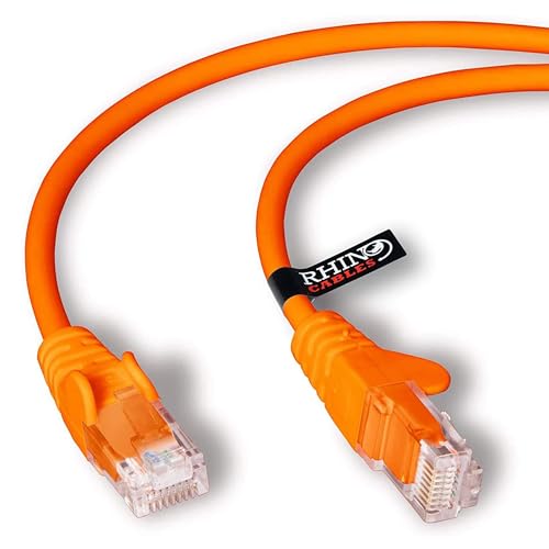 rhinocables Cat6 Netzwerkkabel, Ethernet, Lan & Patch Kabel, RJ45 Molded Verlegekabel Patchkabel für: UTP Switch Router Modem Patchpannel Access Point (3m, Orange) von rhinocables