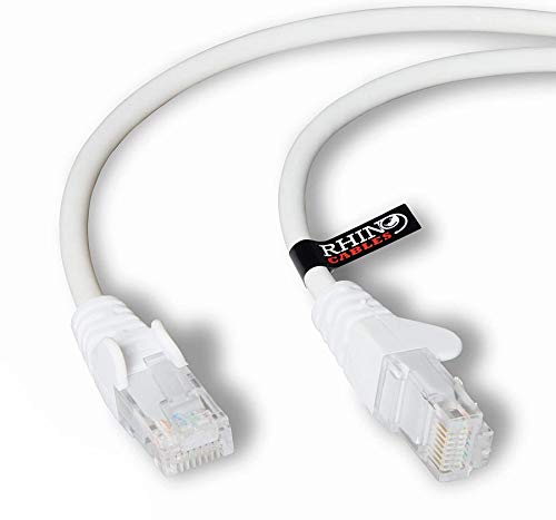 rhinocables Cat6 Netzwerkkabel, Ethernet, Lan & Patch Kabel, RJ45 Molded Verlegekabel Patchkabel für: UTP Switch Router Modem Patchpannel Access Point (40m, Weiß) von rhinocables