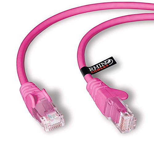 rhinocables Cat6 Netzwerkkabel, Ethernet, Lan & Patch Kabel, RJ45 Molded Verlegekabel Patchkabel für: UTP Switch Router Modem Patchpannel Access Point (5m, Rosa) von rhinocables