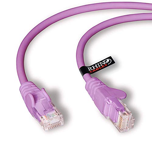 rhinocables Cat6 Netzwerkkabel, Ethernet, Lan & Patch Kabel, RJ45 Molded Verlegekabel Patchkabel für: UTP Switch Router Modem Patchpannel Access Point (5m, Violett) von rhinocables