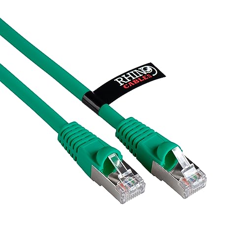 rhinocables Cat6A Netzwerkkabel Patchkabel Schnell Gigabit Ethernet LAN Ethernetkabel Kompatibel zu CAT5e CAT6 CAT6A für Switch Router Modem Smart TV Xbox (0,25m, Grün) von rhinocables