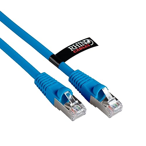 rhinocables Cat6A Netzwerkkabel Patchkabel Schnell Gigabit Ethernet LAN Ethernetkabel Kompatibel zu CAT5e CAT6 CAT6A für Switch Router Modem Smart TV Xbox (0,5m, Blau) von rhinocables