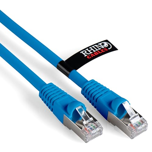 rhinocables Cat6A Netzwerkkabel Patchkabel Schnell Gigabit Ethernet LAN Ethernetkabel Kompatibel zu CAT5e CAT6 CAT6A für Switch Router Modem Smart TV Xbox (0,5m, Blau) von rhinocables