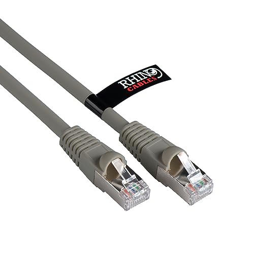 rhinocables Cat6A Netzwerkkabel Patchkabel Schnell Gigabit Ethernet LAN Ethernetkabel Kompatibel zu CAT5e CAT6 CAT6A für Switch Router Modem Smart TV Xbox (0,5m, Grau) von rhinocables