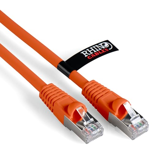 rhinocables Cat6A Netzwerkkabel Patchkabel Schnell Gigabit Ethernet LAN Ethernetkabel Kompatibel zu CAT5e CAT6 CAT6A für Switch Router Modem Smart TV Xbox (0,5m, Orange) von rhinocables