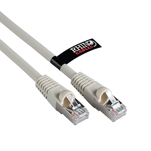 rhinocables Cat6A Netzwerkkabel Patchkabel Schnell Gigabit Ethernet LAN Ethernetkabel Kompatibel zu CAT5e CAT6 CAT6A für Switch Router Modem Smart TV Xbox (0,5m, Weiß) von rhinocables
