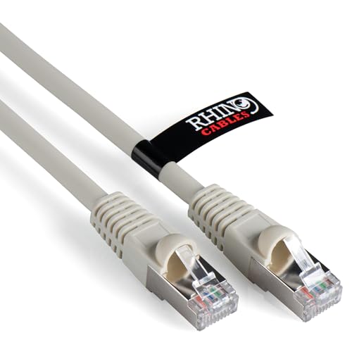 rhinocables Cat6A Netzwerkkabel Patchkabel Schnell Gigabit Ethernet LAN Ethernetkabel Kompatibel zu CAT5e CAT6 CAT6A für Switch Router Modem Smart TV Xbox (15m, Weiß) von rhinocables