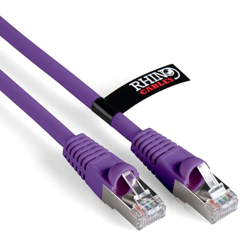 rhinocables Cat6A Netzwerkkabel Patchkabel Schnell Gigabit Ethernet LAN Ethernetkabel Kompatibel zu CAT5e CAT6 CAT6A für Switch Router Modem Smart TV Xbox (2m, Violett) von rhinocables