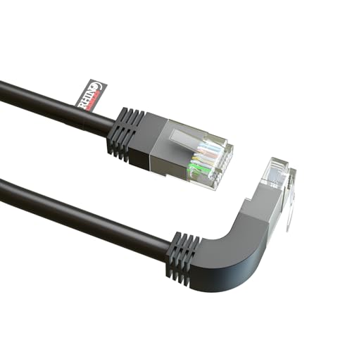 rhinocables RJ45-Netzwerkkabel Straight to rechtwinklig 90 Grad CAT5e Ethernet-Kabel (2 m) von rhinocables