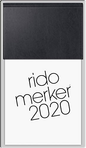 Baier & Schneider rido/idé 703500390 Tischkalender Merker (1 Seite = 1 Tag, 108 x 201 mm, Miradur-Einband, Kalendarium 2020) schwarz von rido/idé
