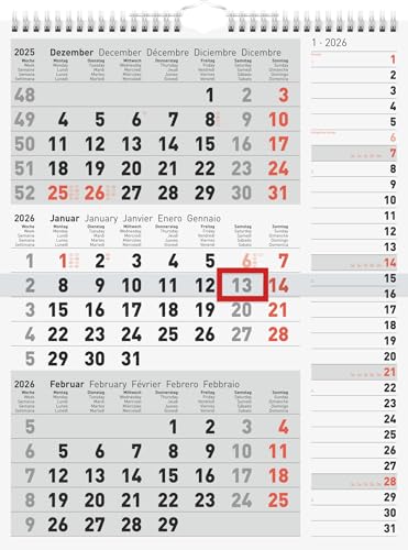 rido/idé 3-Monatskalender 2026 | grau, 300×390 mm rido/idé 3-Monatskalender 2026 | grau, 300×390 mm von rido/idé