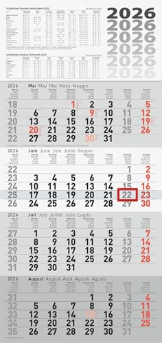 rido/idé 4-Monatskalender 2026 | grau, 300×630 mm rido/idé 4-Monatskalender 2026 | grau, 300×630 mm von rido/idé