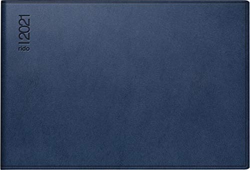 rido/idé 7017523301 Taschenkalender Septimus, 2 Seite = 1 Woche, 152 x 102 mm, Kunststoff-Einband Skivertex dunkelblau, Kalendarium 2021 von rido/idé