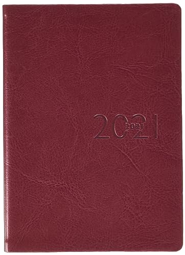 rido/idé 7018125011 Wochenkalender/Taschenkalender 2021, Modell perfect/Technik I, 2 Seiten = 1 Woche, Blattgröße 10 x 14 cm, Kunstleder-Einband Pearl, rot von rido/idé