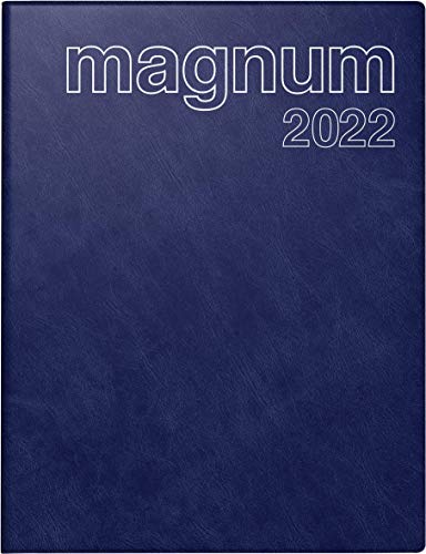 rido/idé 7027042382 Buchkalender magnum, 2 Seiten = 1 Woche, 183 x 240 mm, Schaumfolien-Einband Catana dunkelblau, Kalendarium 2022 von rido/idé