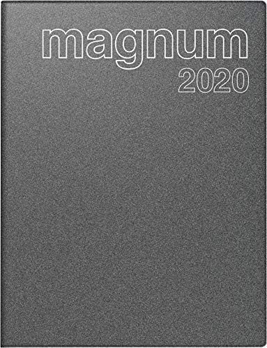 rido/idé 702708380 Buchkalender magnum (2 Seiten = 1 Woche, 183 x 240 mm, Kunststoff-Einband Reflection, Kalendarium 2020) grau von rido/idé