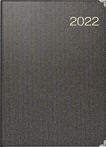 rido/idé 7027505902 Buchkalender Conform, 1 Seite = 1 Tag, 210 x 291 mm, Kunststoff-Einband Visicron metallic schwarz, Kalendarium 2022, mit Metallecken von rido/idé