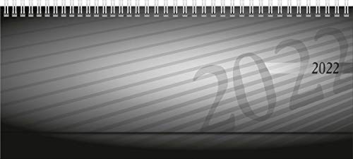 rido/idé 7036102902 Tischkalender/Querterminbuch septant, 2 Seiten = 1 Woche, 305 x 105 mm, PP-Einband anthrazit, Kalendarium 2022, Wire-O-Bindung, verlängerte Rückwand von rido/idé