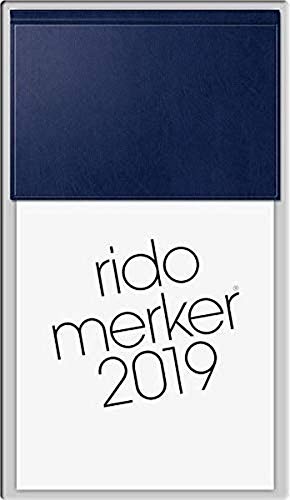 rido/idé Baier & Schneider 703500338 Tischkalender Merker (1 Seite = 1 Tag, 108 x 201 mm, Miradur-Einband, Kalendarium 2020) dunkelblau von rido/idé