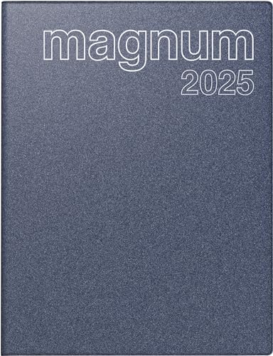 rido/idé Buchkalender Modell magnum (2025), 2 Seiten = 1 Woche, 183 × 240 mm, 144 Seiten, Kunststoff-Einband Reflection, blau von rido/idé