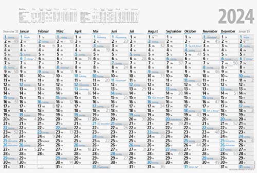 rido/idé Jahreskalender 2024 1 Seite = 14 Monate 70 x 47 cm weiß von rido/idé