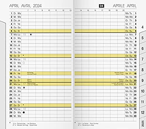 rido/idé Monats-Ersatzkalendarium Modell M-Planer 2024 2 Seiten = 1 Monat Blattgröße 8,7 x 15,3 cm weiß von rido/idé
