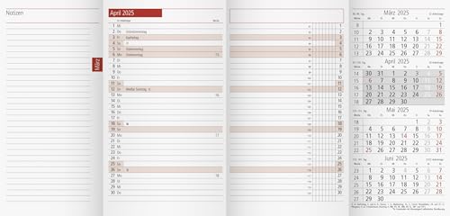 rido/idé Monats-Ersatzkalendarium Modell TM 12 (2025), 2 Seiten = 1 Monat, A6, 56 Seiten, weiß von rido/idé