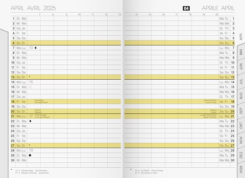 rido/idé Monats-Ersatzkalendarium Modell uni-planer (2025), 2 Seiten = 1 Monat, A6, 32 Seiten, weiß von rido/idé