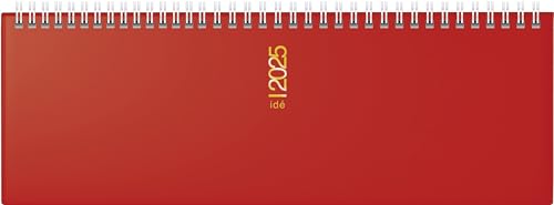 rido/idé Querterminbuch Modell ac-Wochenquerterminer (2025), 2 Seiten = 1 Woche, 307 × 105 mm, 112 Seiten, Hartfolien-Einband, rot von rido/idé