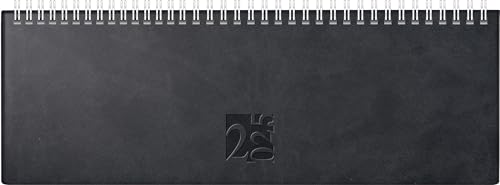 rido/idé Querterminbuch Modell ac-Wochenquerterminer (2025), 2 Seiten = 1 Woche, 307 × 105 mm, 112 Seiten, Kunstleder-Einband West, schwarz von rido/idé