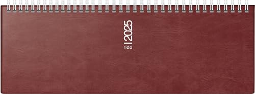 rido/idé Querterminbuch Modell septant (2025), 2 Seiten = 1 Woche, 305 × 105 mm, 128 Seiten, Schaumfolien-Einband Catana, bordeaux von rido/idé