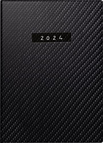 rido/idé Tageskalender „Carbon“ Modell Technik II 2024 1 Seite = 2 Tage Blattgröße 10 x 14 cm schwarz von rido/idé