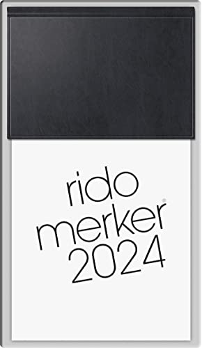 rido/idé Tageskalender Modell Merker 2024 1 Seite = 1 Tag Blattgröße 10,8 x 20,1 cm schwarz von rido/idé