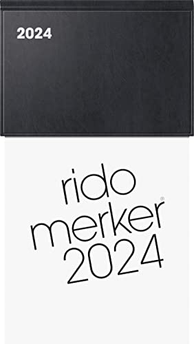 rido/idé Tageskalender Modell Merker 2024 1 Seite = 1 Tag Blattgröße 10,8 x 20,1 cm schwarz von rido/idé