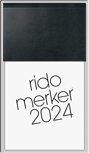 rido/idé Tageskalender Modell Merker 2024 1 Seite = 1 Tag Blattgröße 10,8 x 20,1 cm schwarz von rido/idé