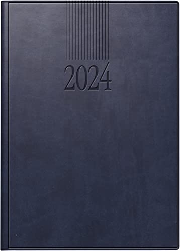 rido/idé Tageskalender Modell ROMA 1 2024 1 Seite = 1 Tag Blattgröße 14,2 x 20 cm blau von rido/idé