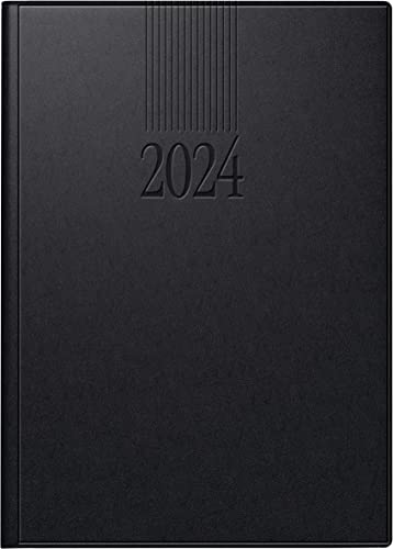 rido/idé Tageskalender Modell ROMA 1 2024 1 Seite = 1 Tag Blattgröße 14,2 x 20 cm schwarz von rido/idé